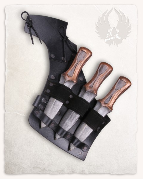 Doran triple knife holder right black