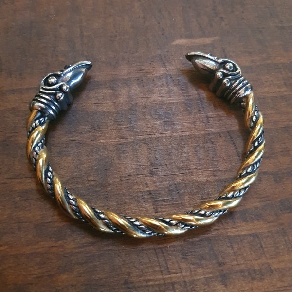 Torc Bracelet: Brassed Huginn and Muninn