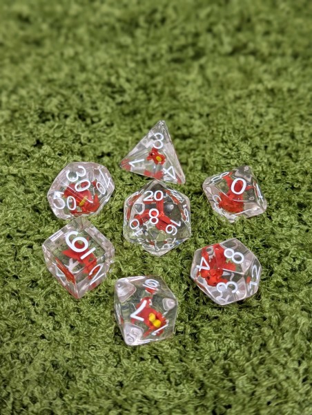 Red Dragon Filled Dice