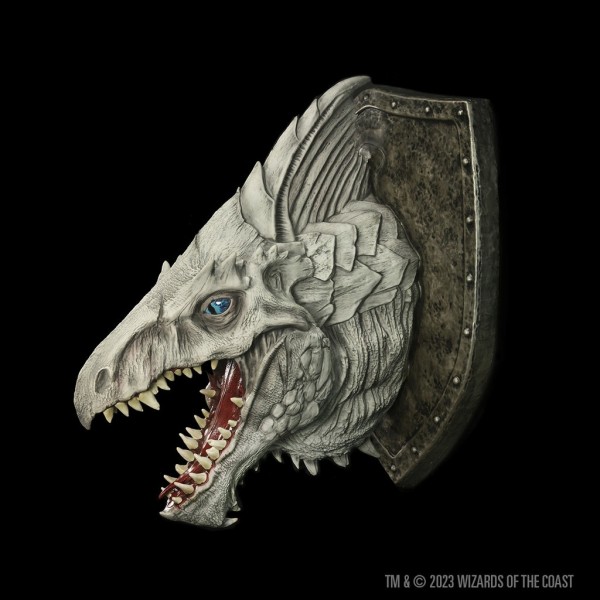 White Dragon Trophy Plaque - Side view