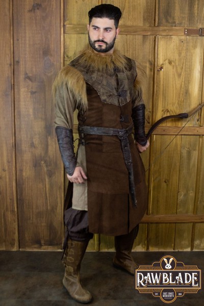 Falcon Leather Jerkin Brown Leather/Suede