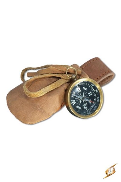 Brass Compass with Leather Pouch