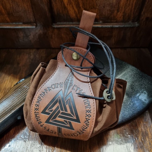 Pleather Belt Pouch - Valknut Small