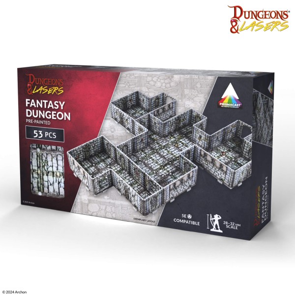 Dungeons &amp; Lasers: PrismaCast Pre-Painted Terrain - Fantasy Dungeon: Pre-Painted