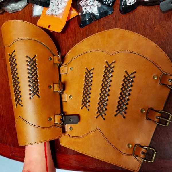 Pleather Bracers - Stitched