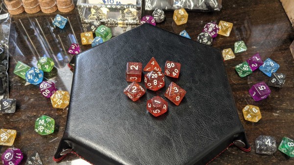 Clear Glitter Dice Sets - Orange