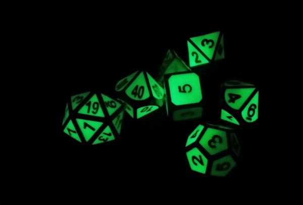 Metal Glow in the Dark Dice