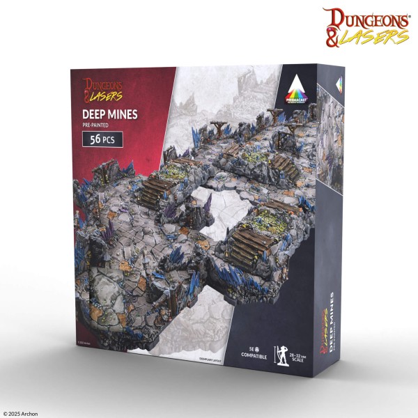 Dungeons &amp; Lasers: PrismaCast Pre-Painted Terrain - Deep Mines: Pre-Painted