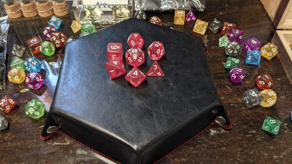 Clear Glitter Dice Sets - Red