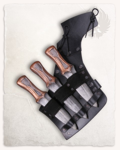 Doran triple knife holder left black