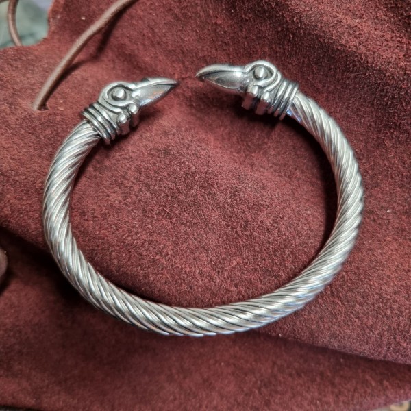 Torc Bracelet: Huginn and Muninn Spring Steel