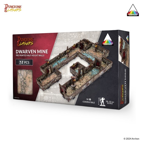 Dungeons &amp; Lasers: PrismaCast Pre-Painted Terrain - Dwarven Mine: Pre-Painted