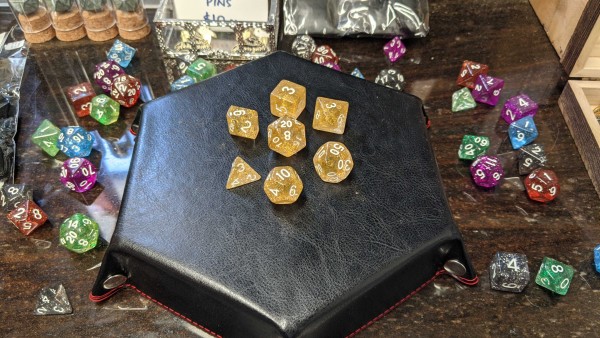 Clear Glitter Dice Sets - Yellow