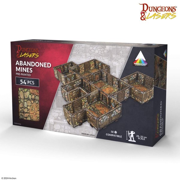 Dungeons & Lasers: PrismaCast Pre-Painted Terrain - Abandoned Mines: Pre-Painted