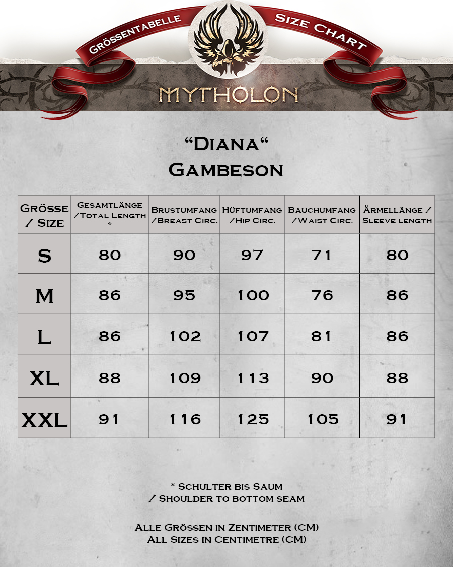 Mytholon Size Chart