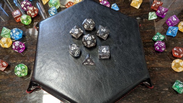 Clear Glitter Dice Sets - Grey