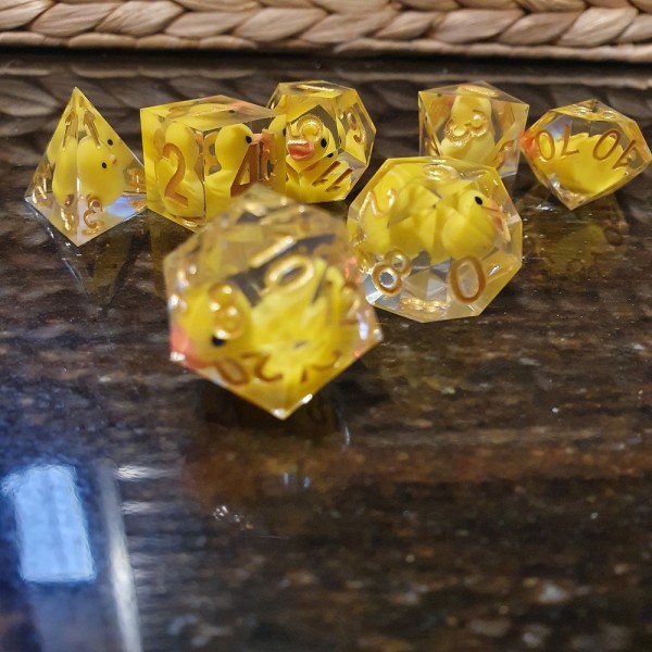 Duck Filled Dice - Yellow